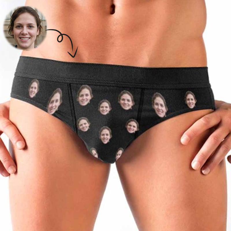 Custom Custom Face For Lover Men's Mid Rise Briefs Personalized Underwear With Photo or Image For Valentine's Day Gift - YesCustom