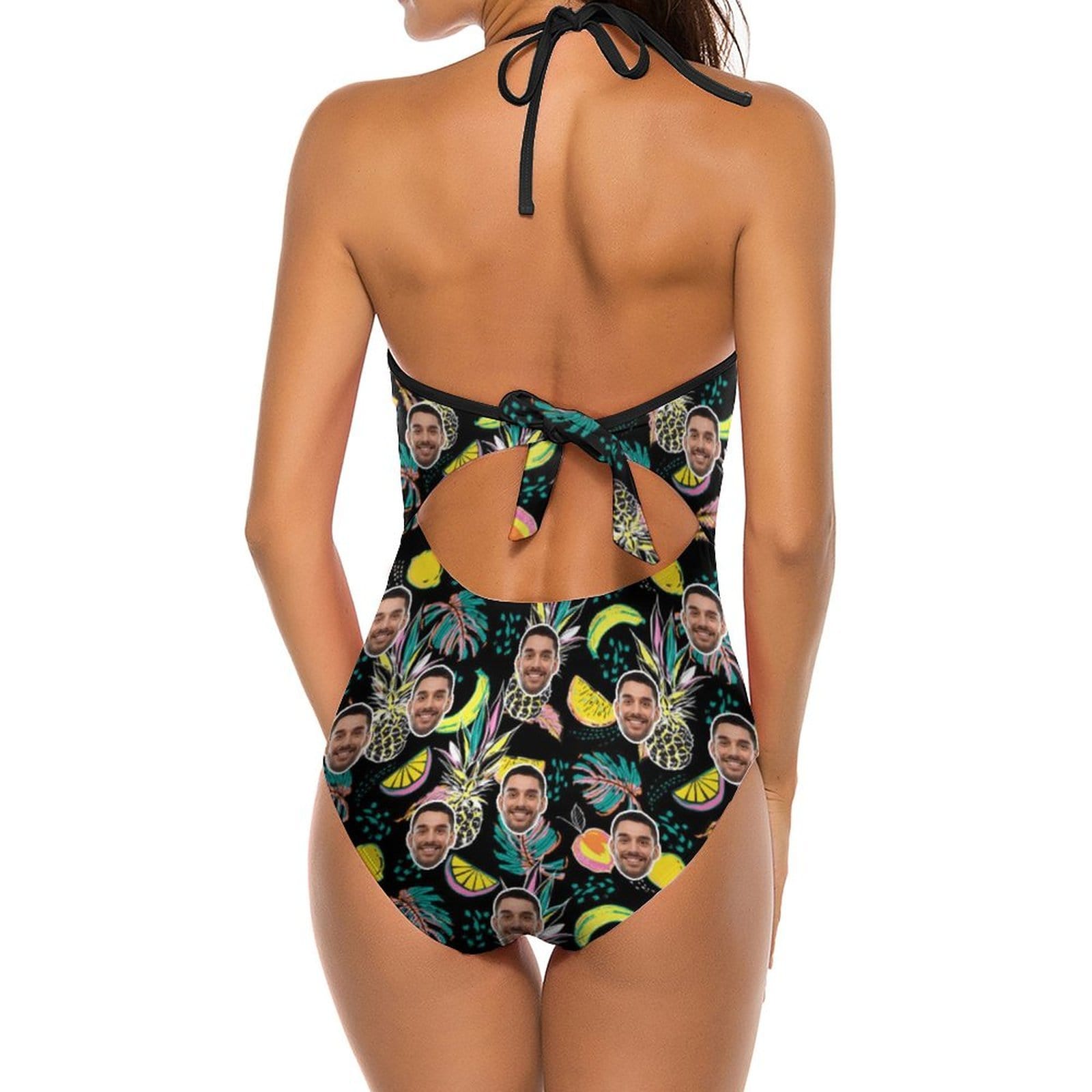 Custom Custom Face Fruit Funny Swimsuit Personalized Women's New Strap One Piece Bathing Suit Holiday Party - YesCustom
