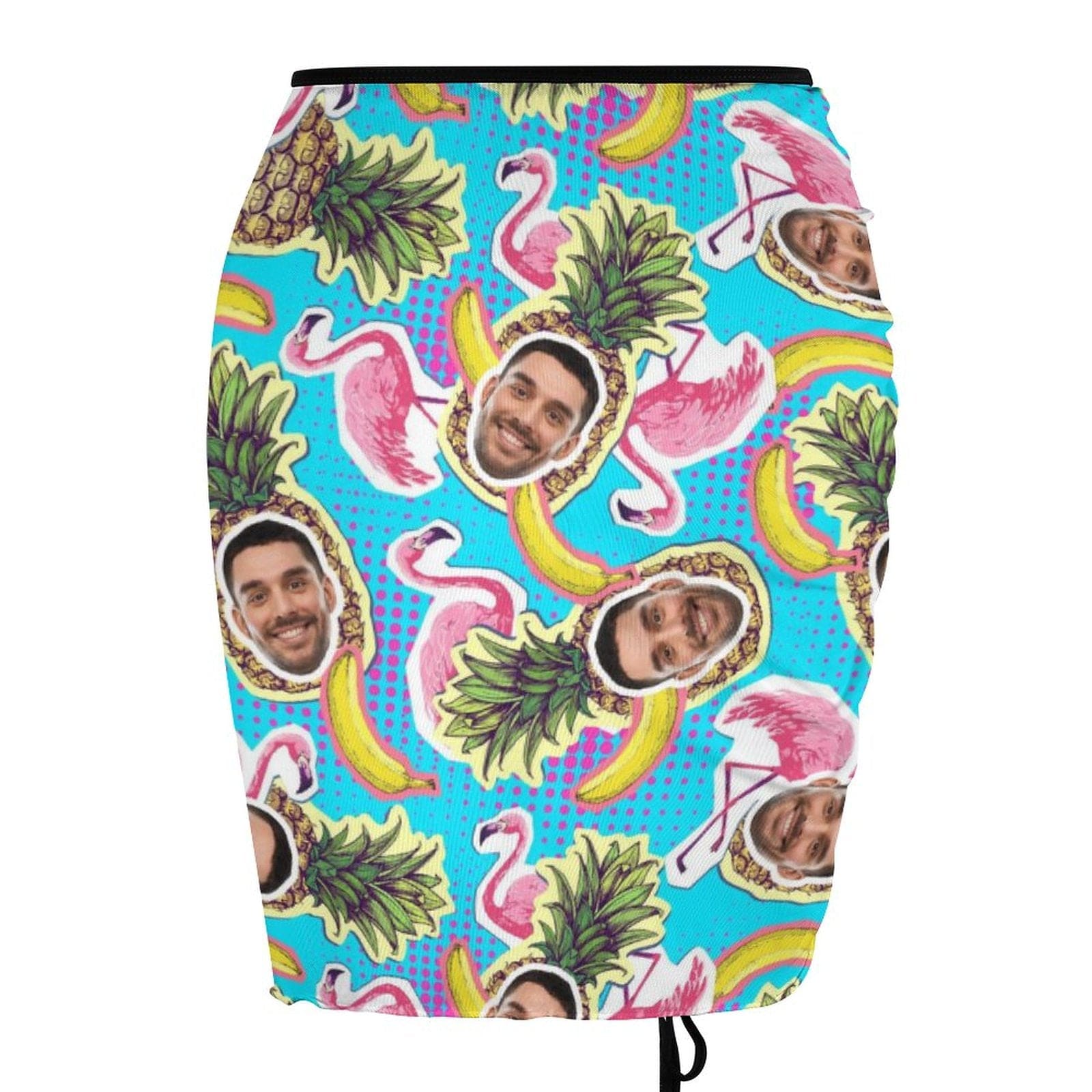 Custom Custom Face Fruit Pineapple Banana Beach Skirt Women's Short Dress Swimsuit Bottom Personalized Women's Swim Dress Short Skirt - YesCustom