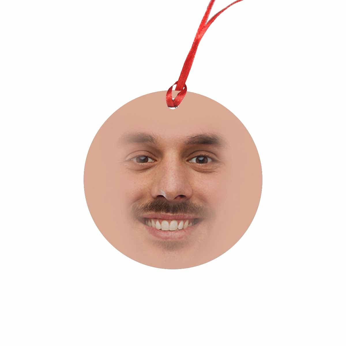 Custom Custom Face Funny Circle Ornament - YesCustom