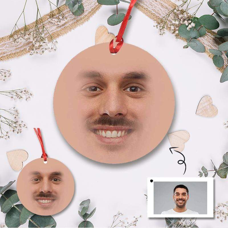 Custom Custom Face Funny Circle Ornament - YesCustom