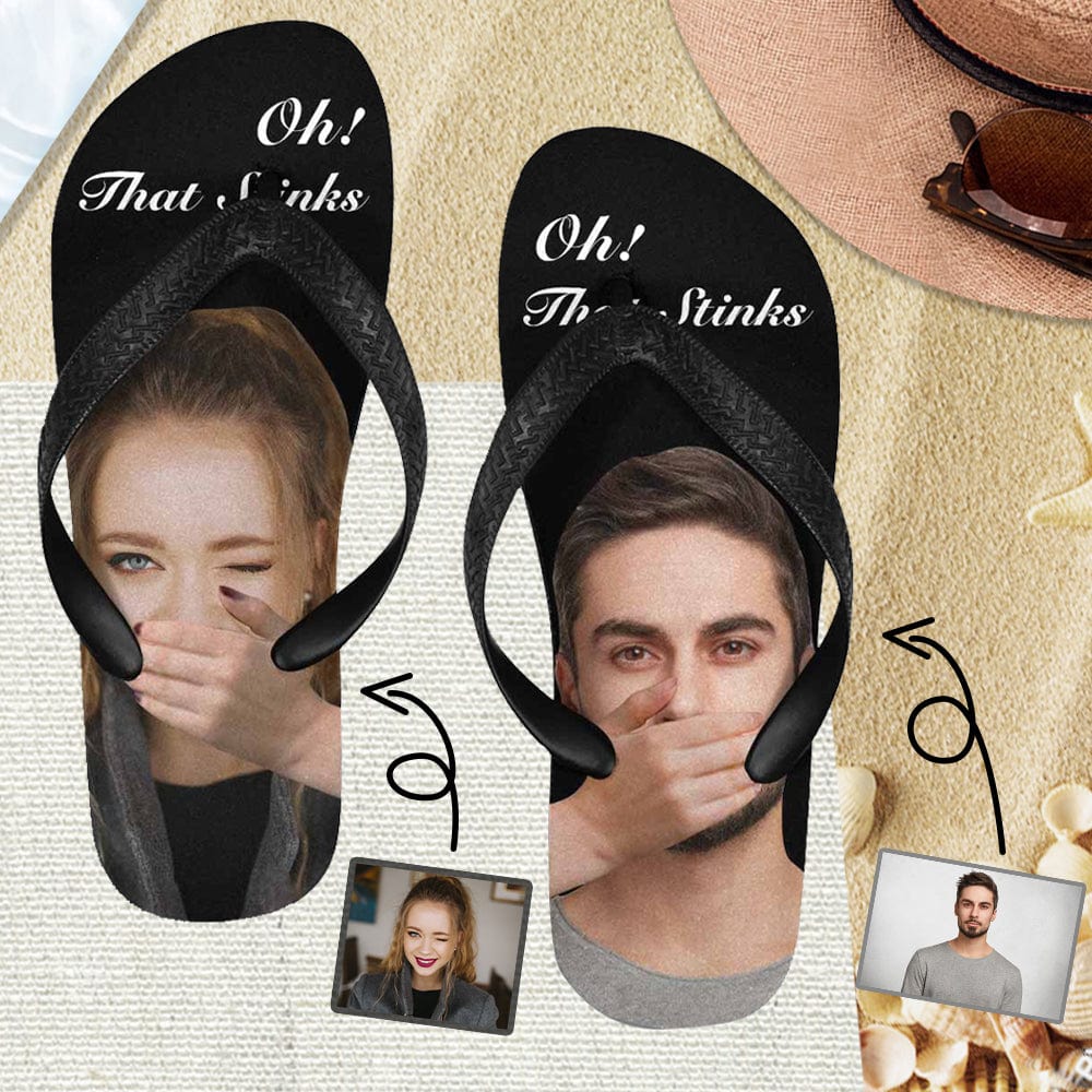 Custom Custom Face Funny Cover Your Mouth Flip Flops For Both Man And Woman Funny Gift For Vacation,Wedding Ideas For Guests - YesCustom