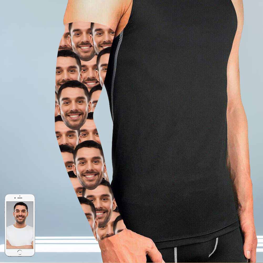 Custom Custom Face Funny Ice Silk Sun Protection Sleeves - YesCustom