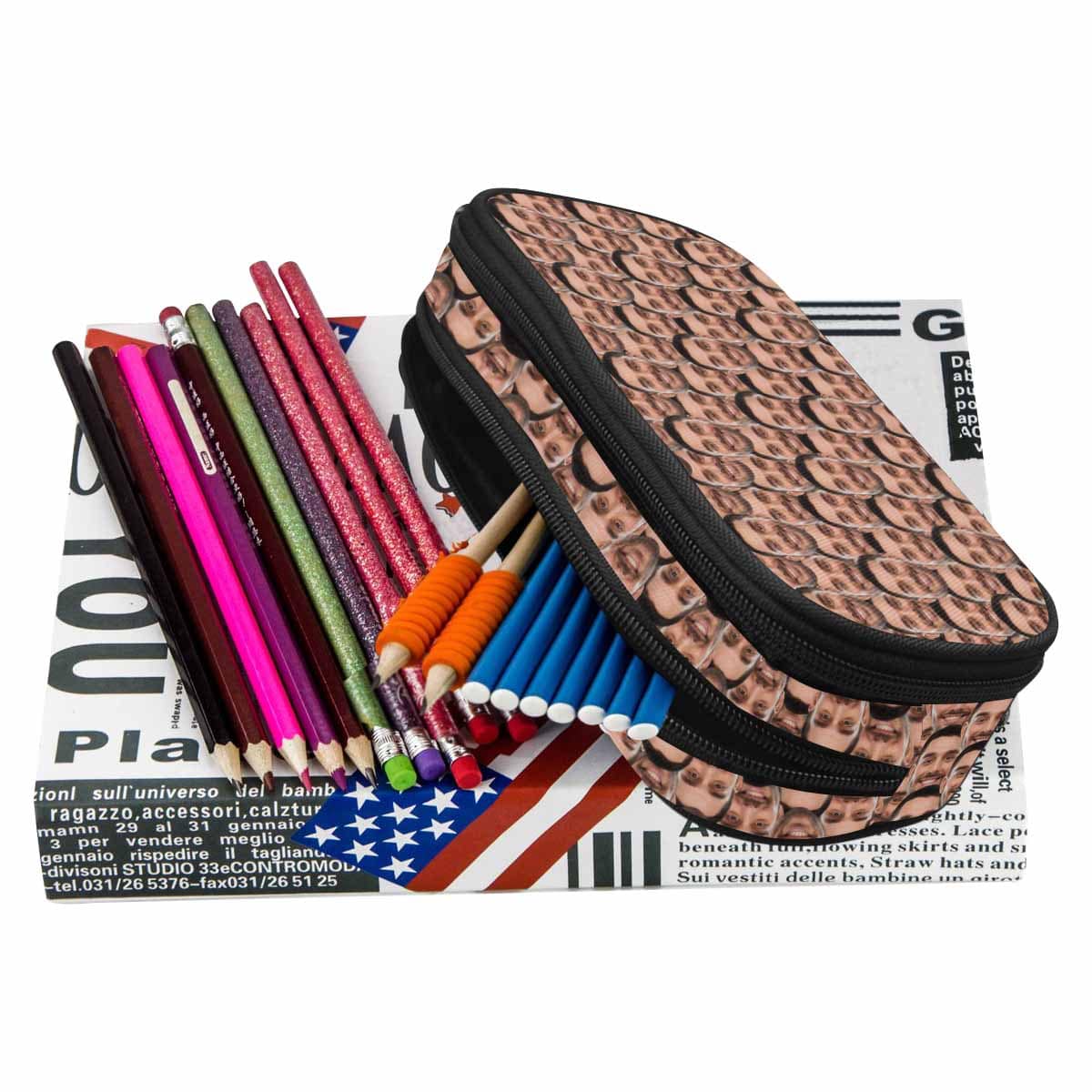Custom Custom Face Funny Pencil Pouch - YesCustom