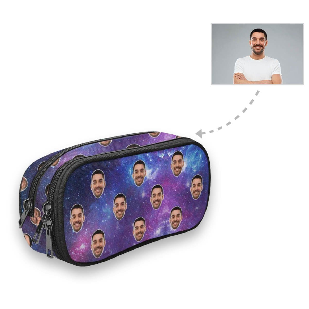 Custom Custom Face Galaxy Pencil Pouch - YesCustom