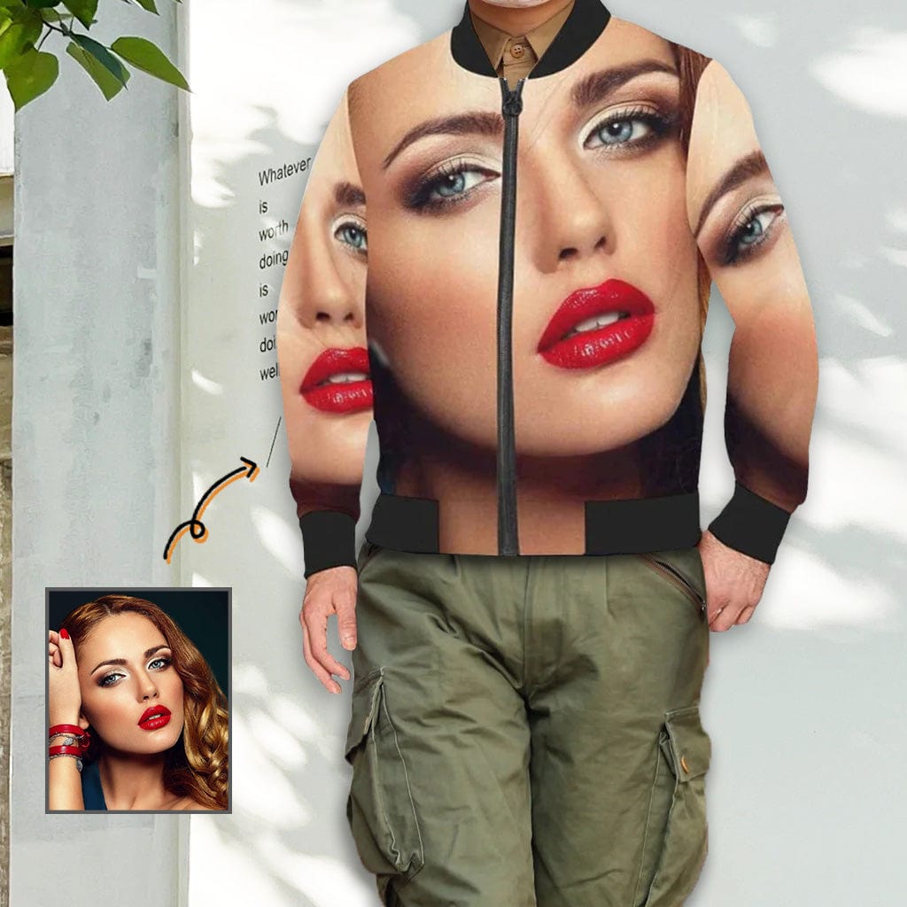 Custom Custom Face Girlfriend Men's Bomber Jacket - YesCustom