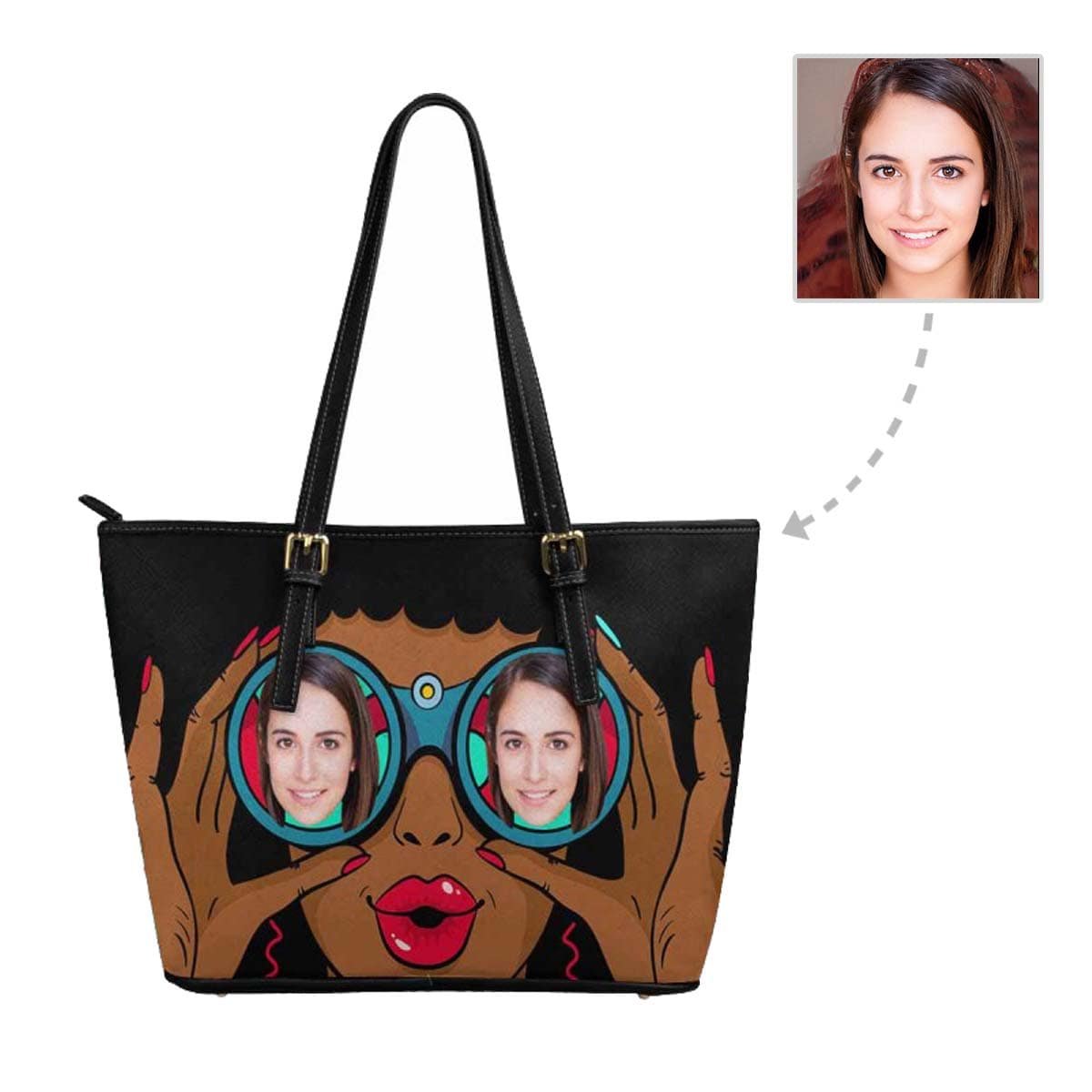 Custom Custom Face Glasses Tote Bag - YesCustom