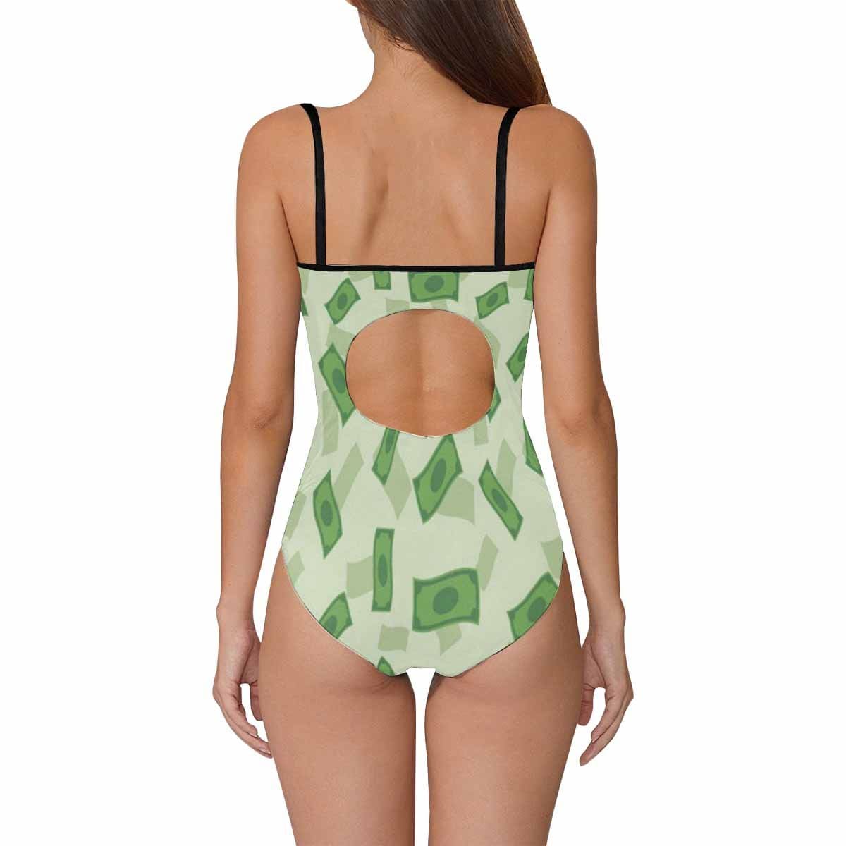 Custom Custom Face Green Swimsuit Personalized Women's Slip One Piece Bathing Suit Honeymoons Party - YesCustom