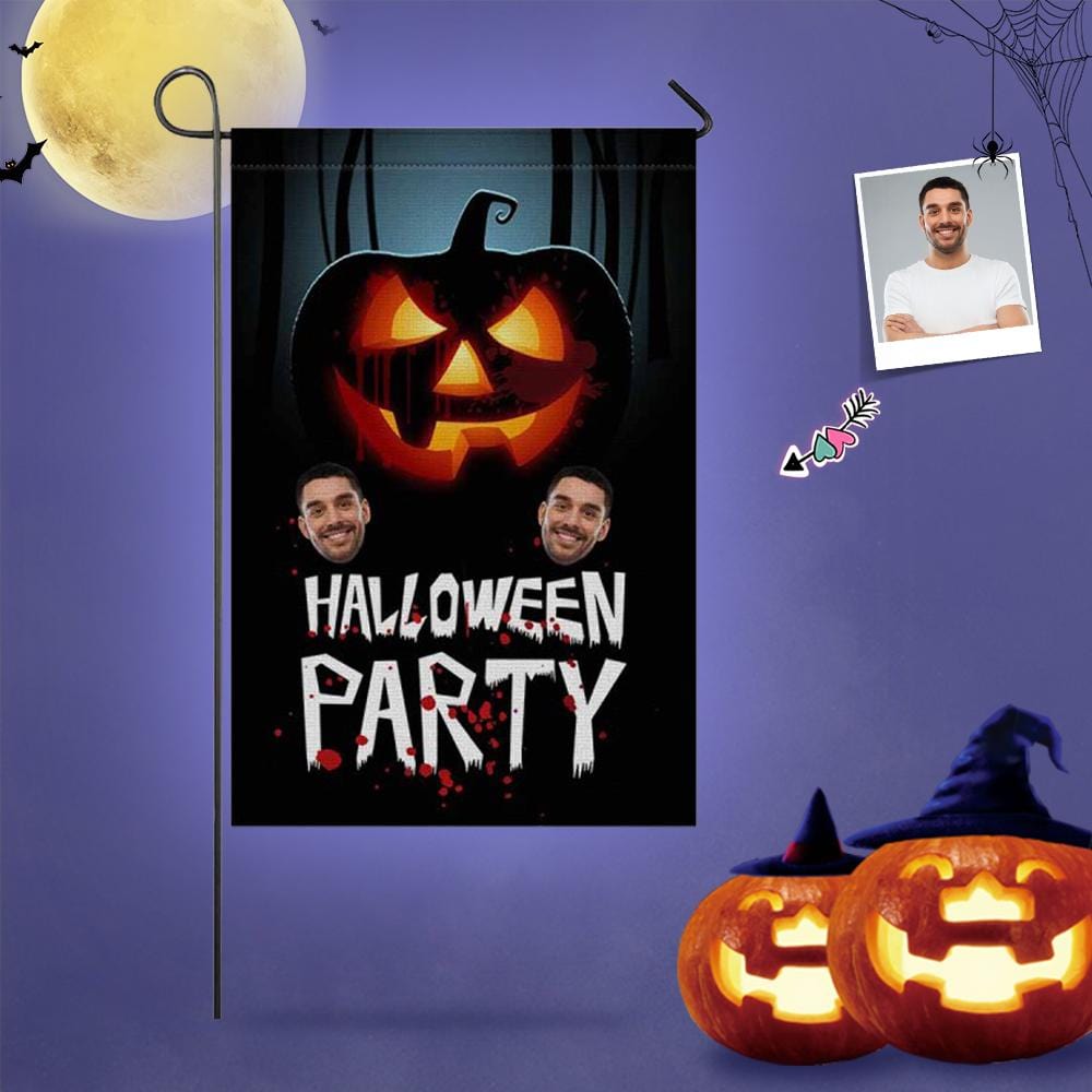 Custom Custom Face Halloween Party Garden Flag - YesCustom