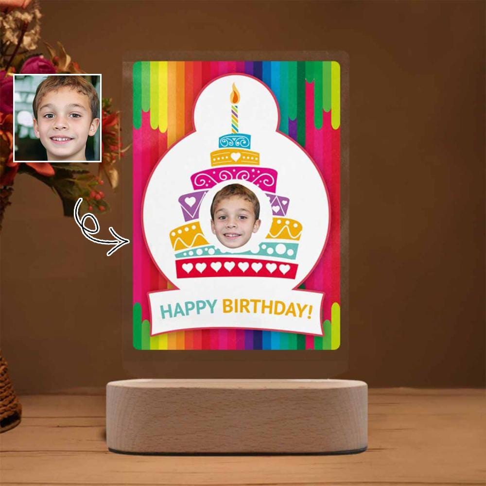 Custom Custom Face Happy Birthday Clear Acrylic Plaque - YesCustom