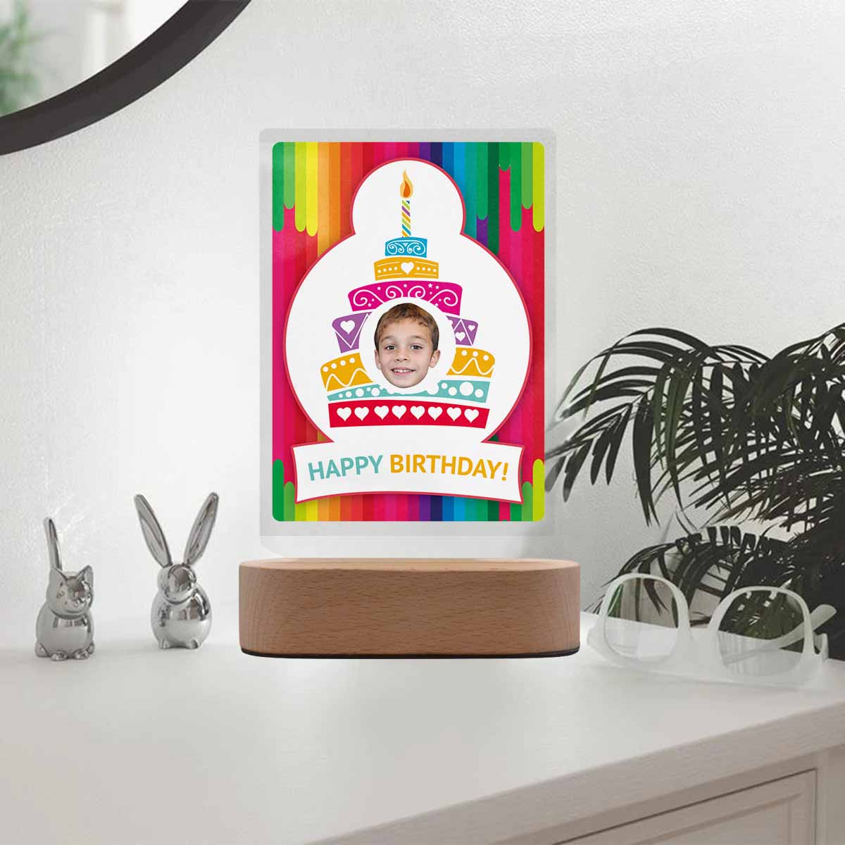 Custom Custom Face Happy Birthday Clear Acrylic Plaque - YesCustom