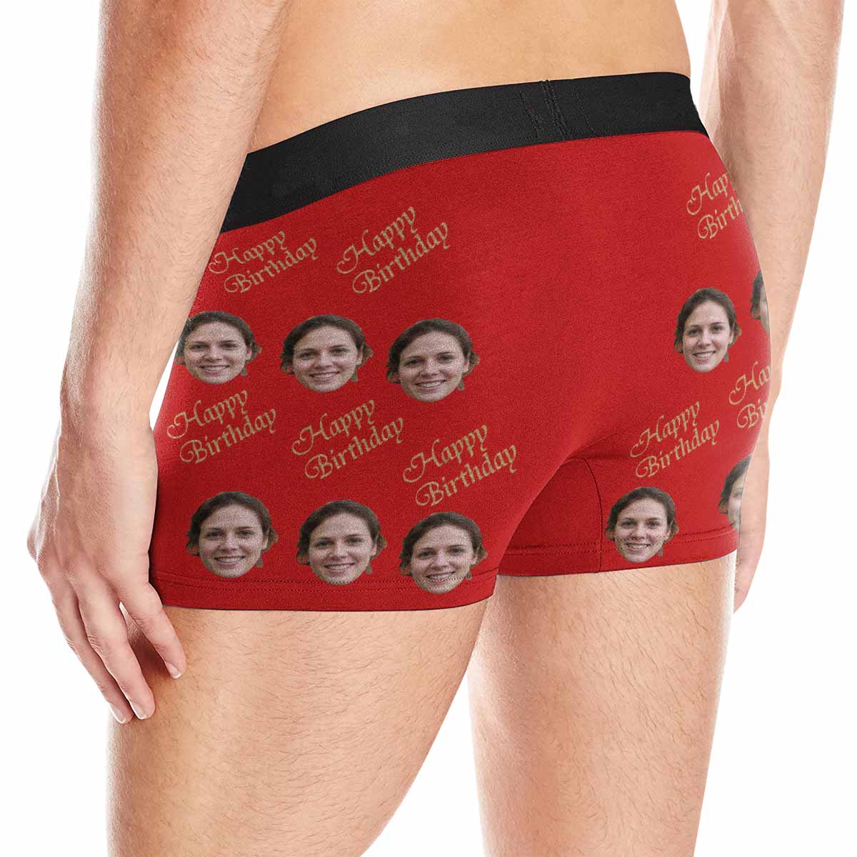 Custom Custom Face Happy Birthday Red Men's All-Over Print Boxer Briefs Customized Mens Underwear Gift for Husband - YesCustom