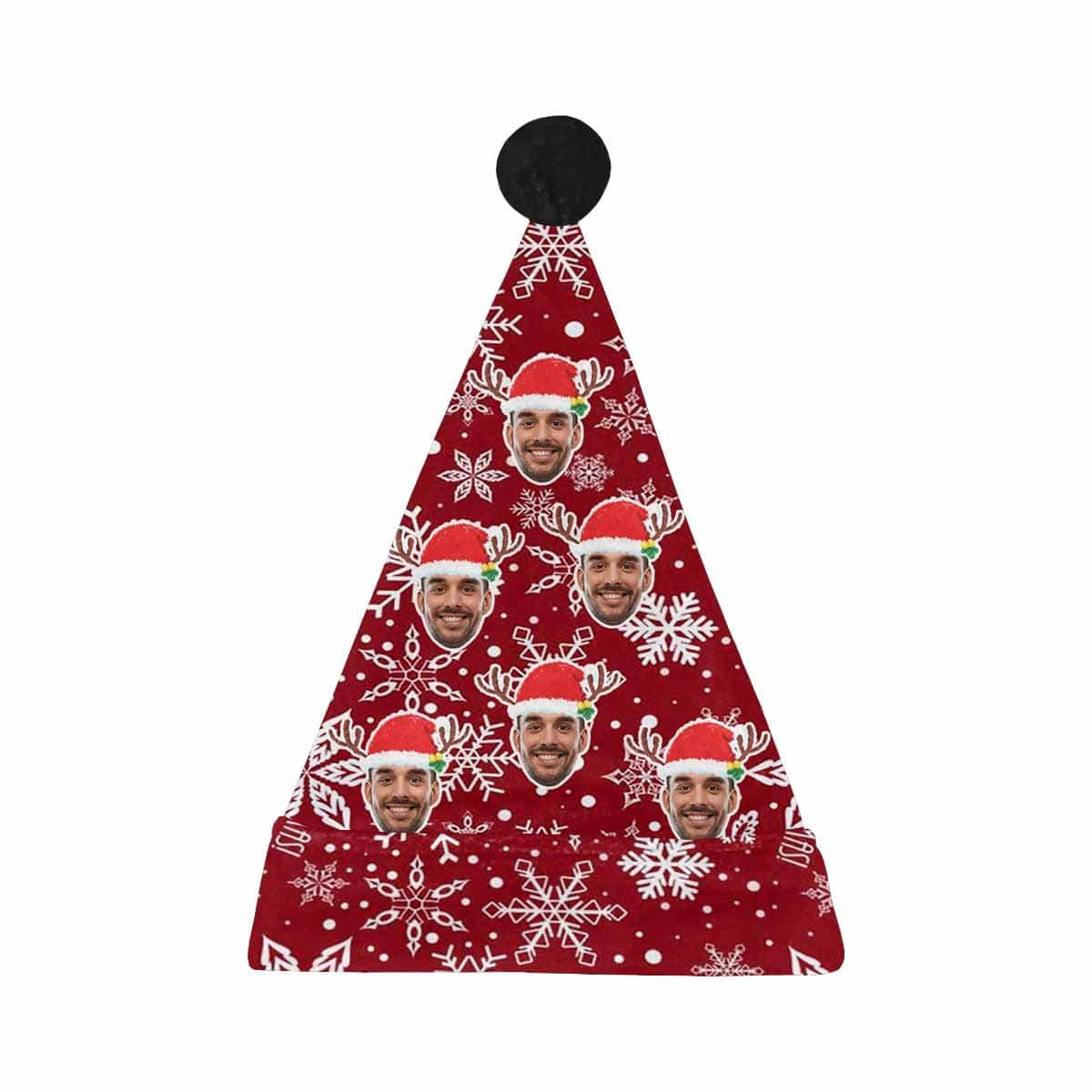 Custom Custom Face Happy Christmas Red Christmas Santa Hat - YesCustom