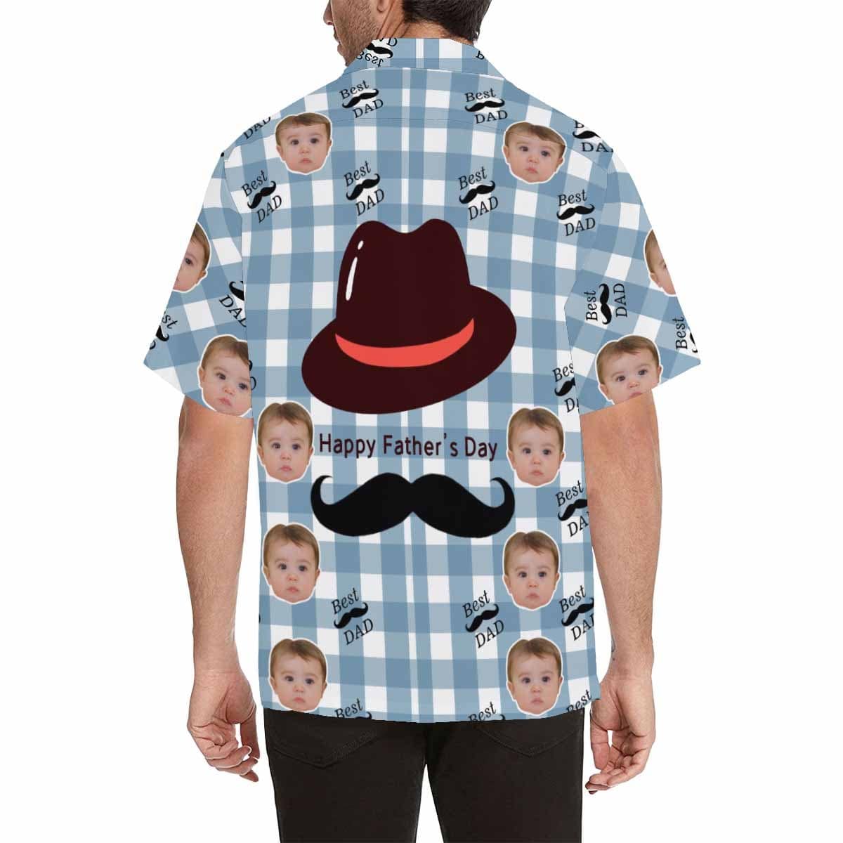 Custom Custom Face Happy Father's Day Beard Men's All Over Print Hawaiian Shirt - YesCustom