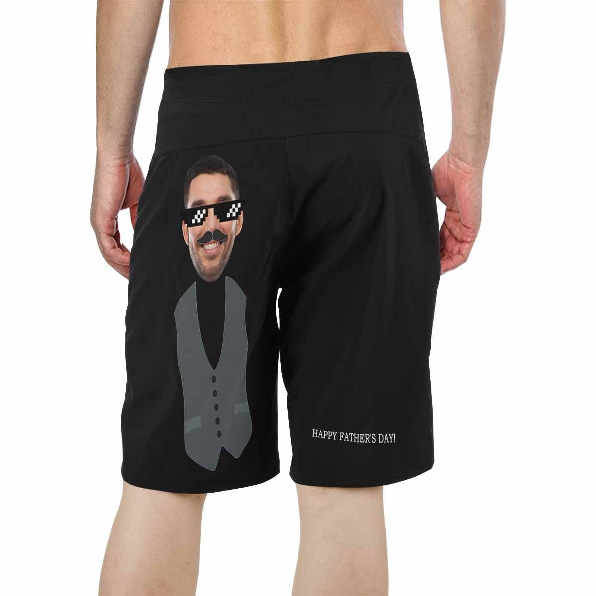 Custom Custom Face Happy Father's Day Men's All Over Print Beach Shorts - YesCustom