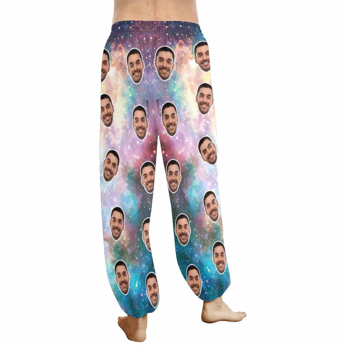 Custom Custom Face Harem Pants Galaxy Stars Unisex Colorful Personalized Yoga Pants - YesCustom