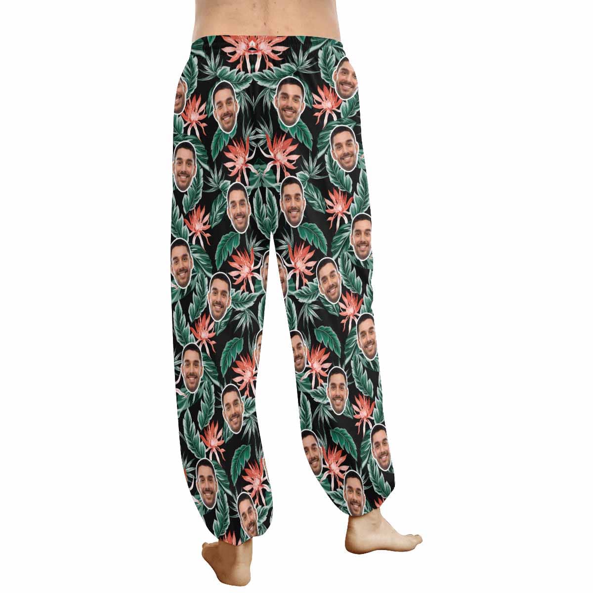 Custom Custom Face Harem Pants Leaves Unisex All Over Print Personalized Yoga Pants - YesCustom