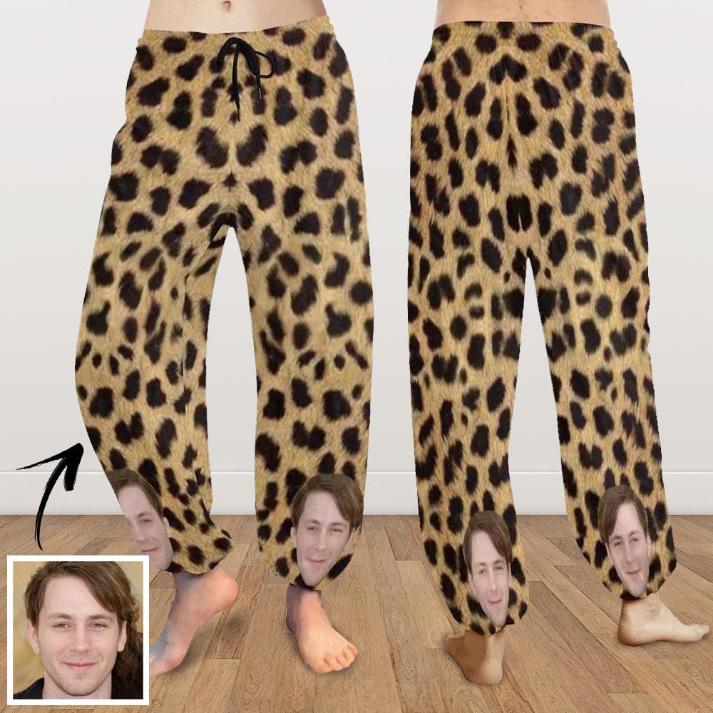 Custom Custom Face Harem Pants Leopard Print Unisex All Over Print Personalized Yoga Pants - YesCustom