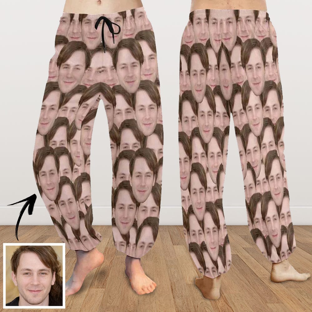 Custom Custom Face Harem Pants Seamless Unisex All Over Print Personalized Yoga Pants - YesCustom