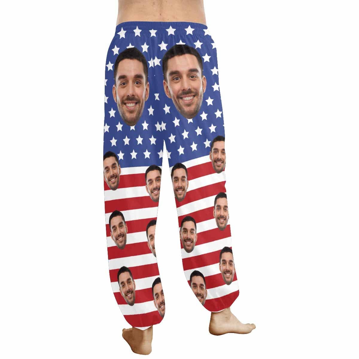 Custom Custom Face Harem Pants Stars USA Flag Unisex All Over Print Personalized Yoga Pants - YesCustom