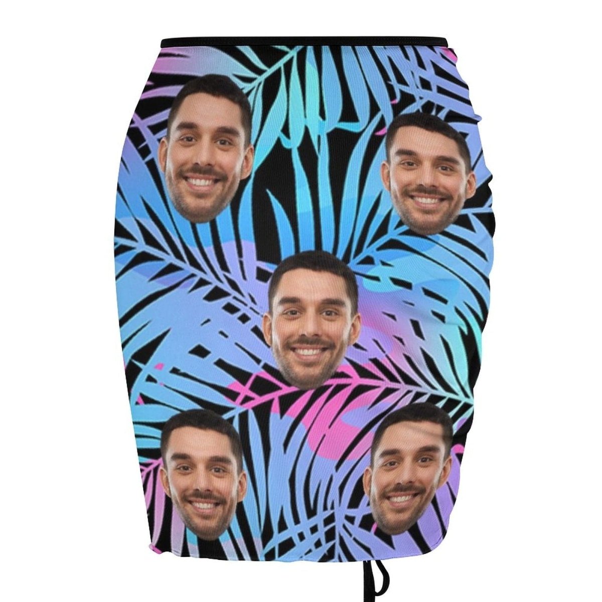 Custom Custom Face Hawaiian Beach Skirt Colorful Plant Women's Swimwear Short Dress Swimsuit Bottom Personalized Women's Swim Dress Short Skirt - YesCustom