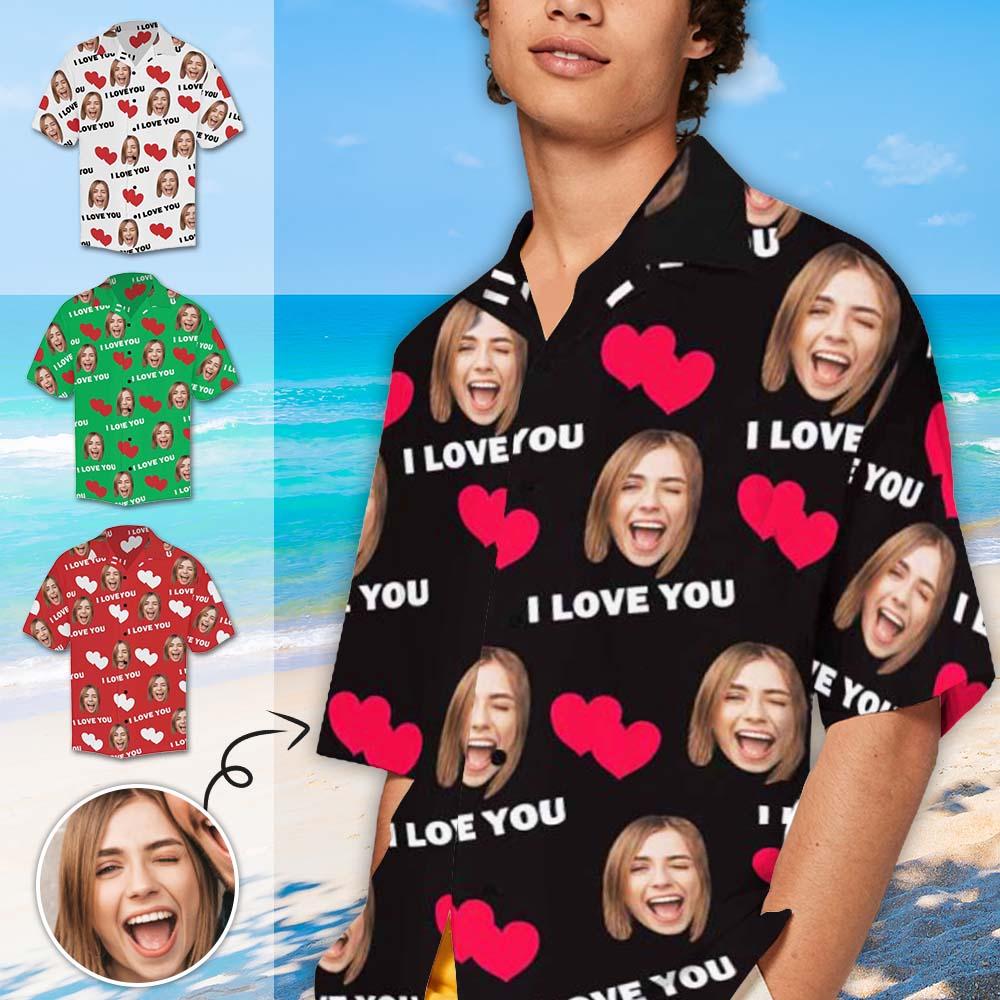 Custom Custom Face Hawaiian Shirt Lover Custom Print Hawaiian Shirt Personalise Face Aloha Shirt Gift For Him - YesCustom