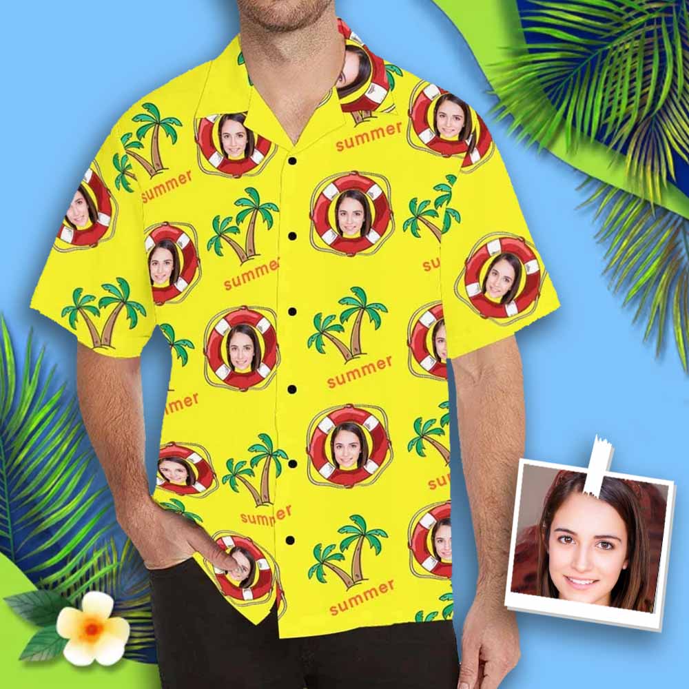 Custom Custom Face Hawaiian Shirt Summer Customize Your Own Aloha Shirt Hawaiian Shirt With Face on It for Lover Gift - YesCustom