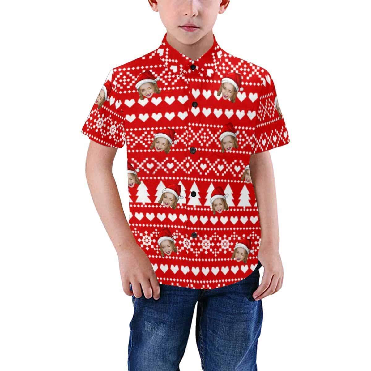 Custom Custom Face Hawaiian Shirts Face Snowing Unisex & Teenage Hawaiian Shirt Design Face Aloha Shirt - YesCustom