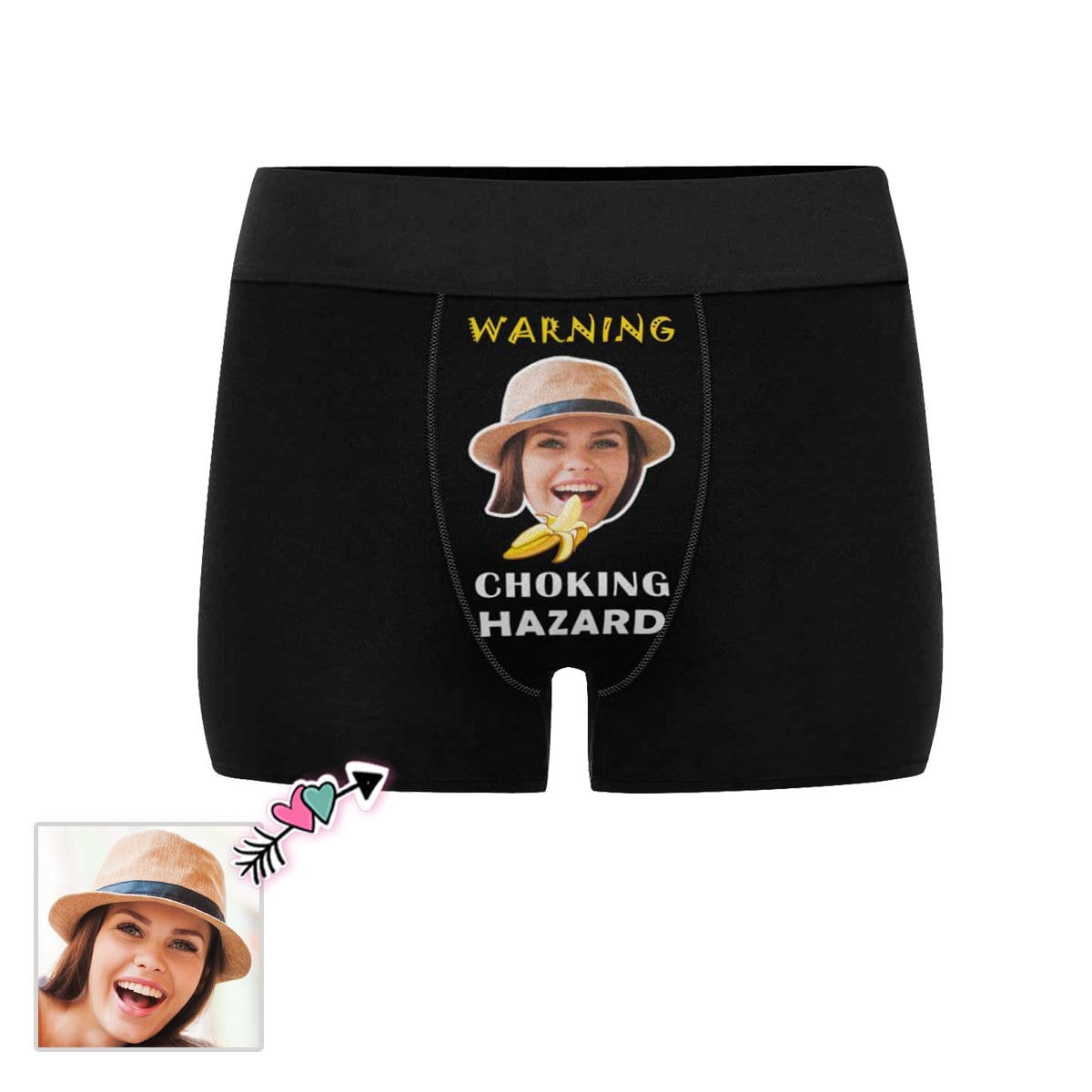 Custom Custom Face Hazard Men's Boxer Briefs Made for You Personalized Underwear For Valentine's Day Gift - YesCustom
