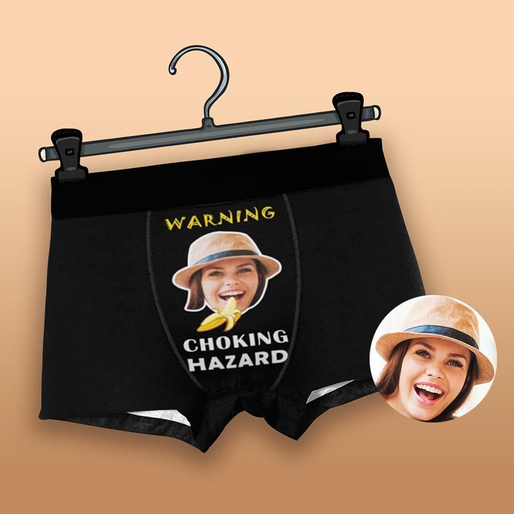 Custom Custom Face Hazard Men's Boxer Briefs Made for You Personalized Underwear For Valentine's Day Gift - YesCustom