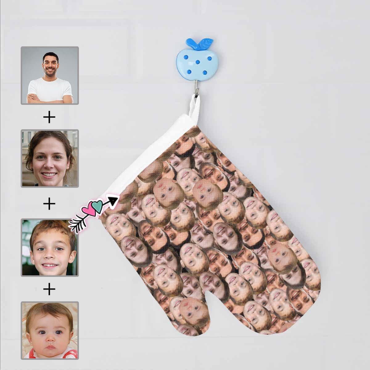 Custom Custom Face Head Seamless Heat Resistant Oven Mitt(A Pair) - YesCustom