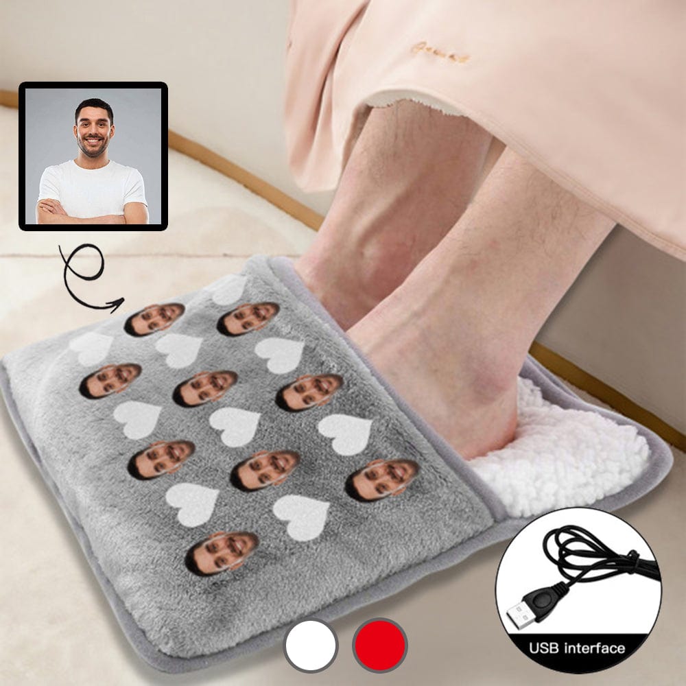 Custom Custom Face Hearts Electric Heating Pad Foot Warmer - YesCustom