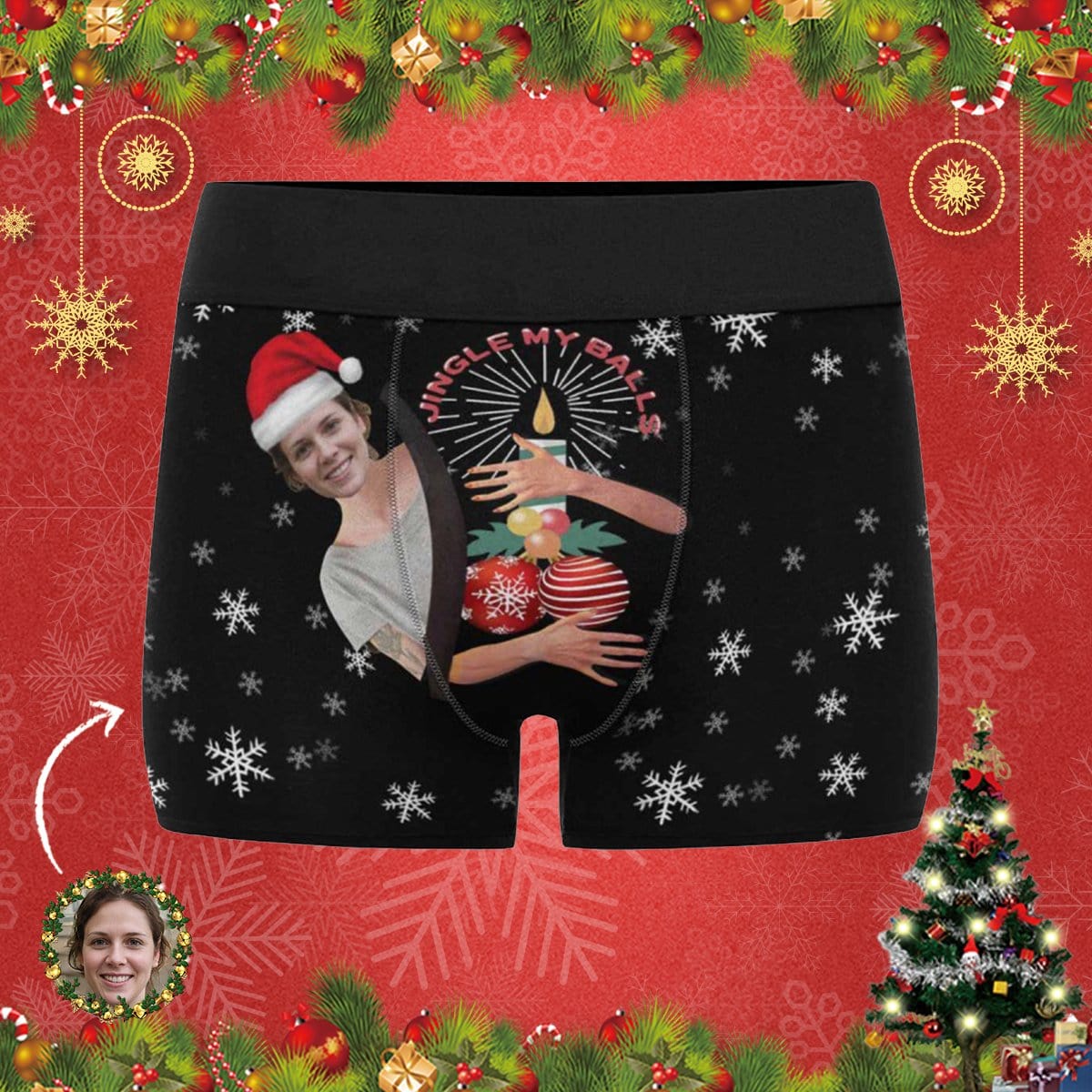 Custom Custom Face Hold Me Tighter Men's Print Boxer Briefs Design Your Own Custom Underwear - YesCustom