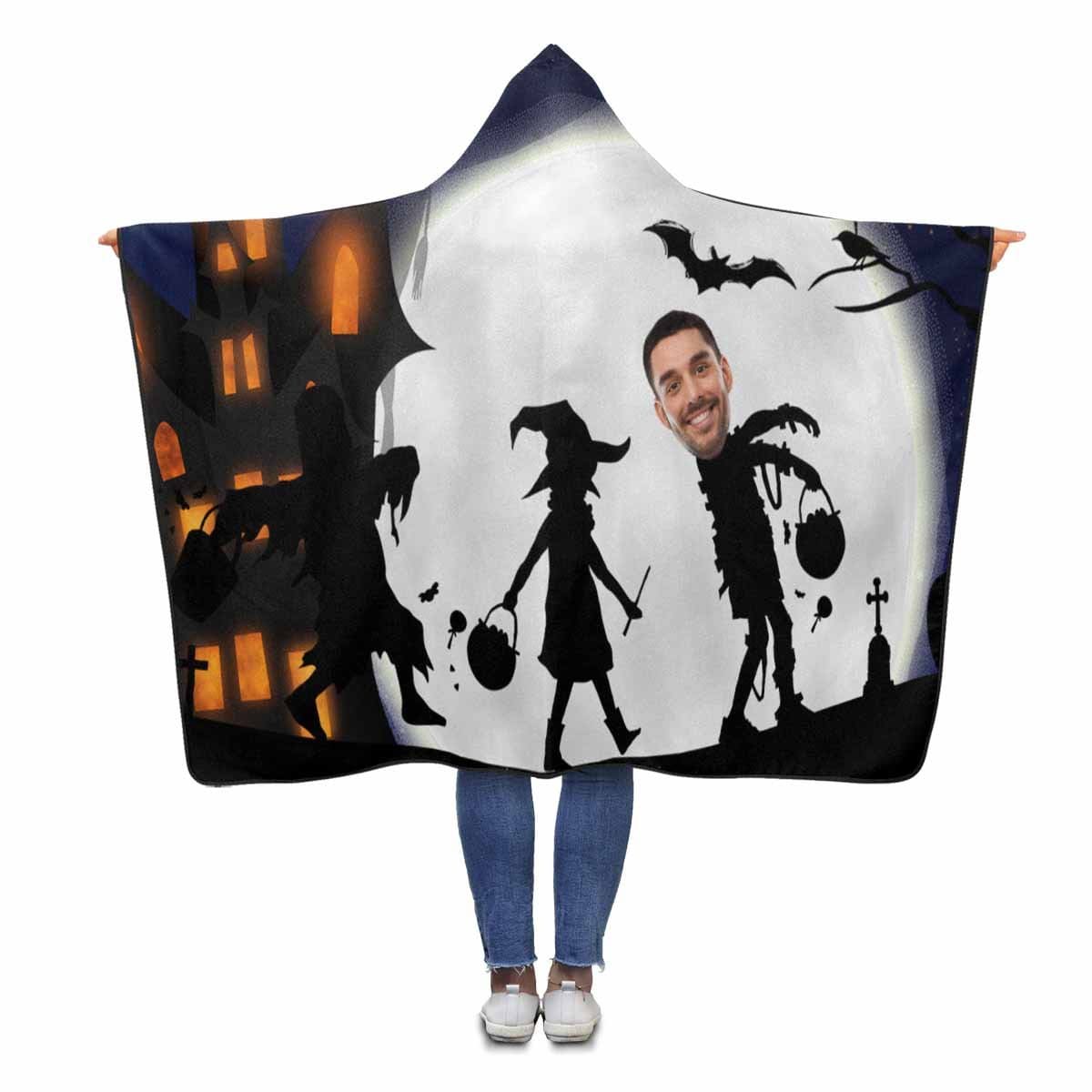 Custom Custom Face House Bat Hooded Blanket - YesCustom