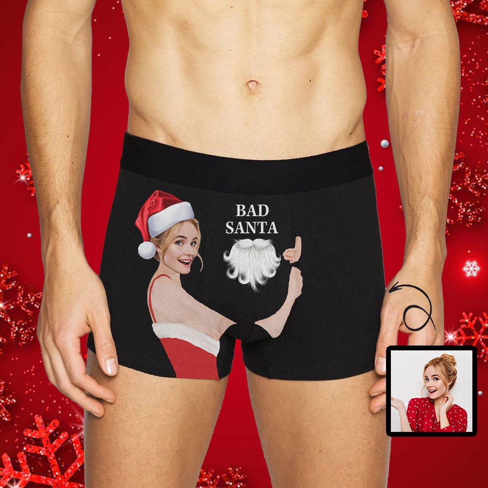 Custom Custom Face Hug Christmas Men's All-Over Print Boxer Briefs Design Your Own Custom Underwear - YesCustom