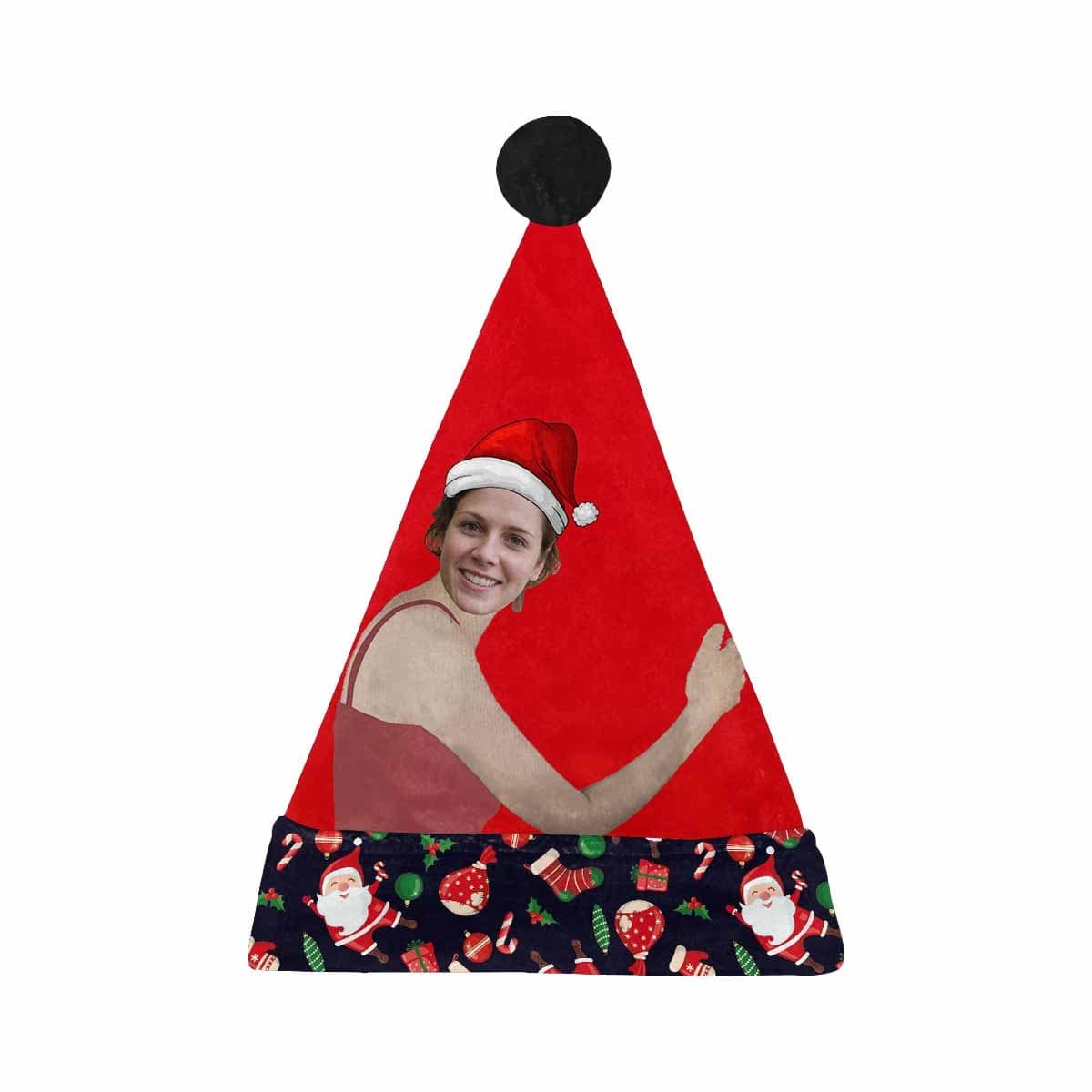 Custom Custom Face Hug Christmas Santa Hat - YesCustom