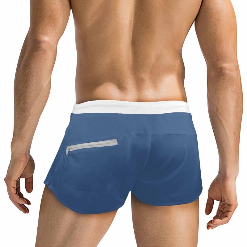 Custom Custom Face Hug My Treasure Multicolor Men's Short-leg Sport Shorts with Zipper Pockets Bodybuilding Short - YesCustom