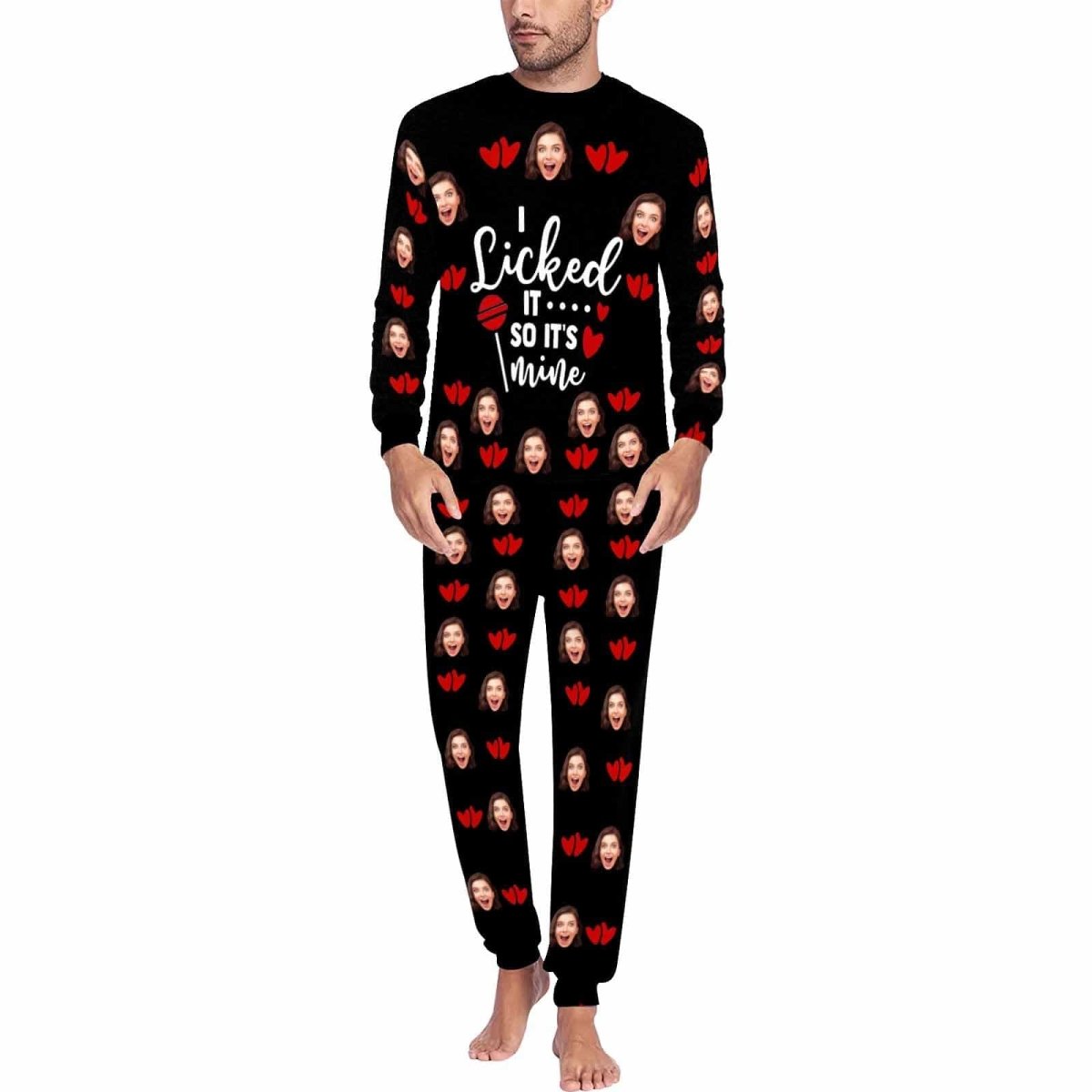 Custom Custom Face I Licked Couple Matching Pajamas - YesCustom