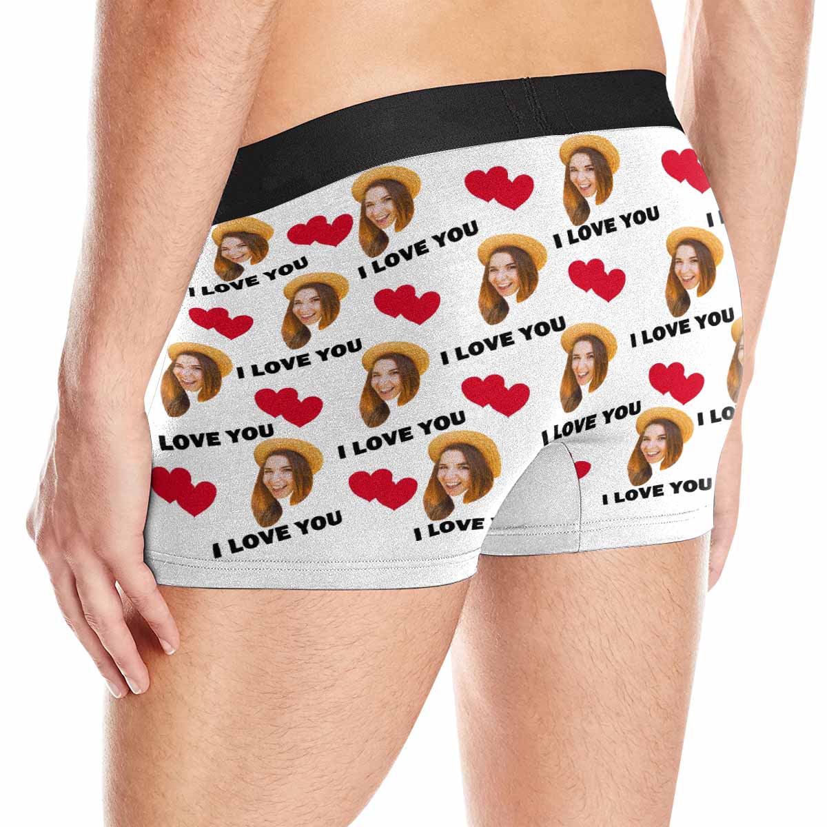 Custom Custom Face I Love You Men's Boxer Briefs Personalized Underwear with Photo Gift for Men Valentine’s Day Gift - YesCustom