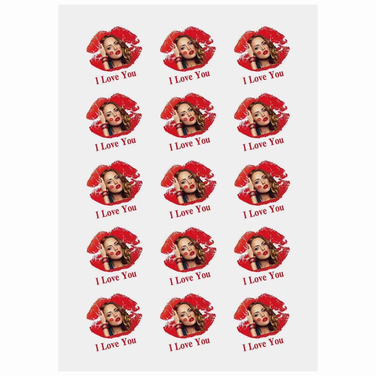 Custom Custom Face I Love You Temporary Tattoo - YesCustom