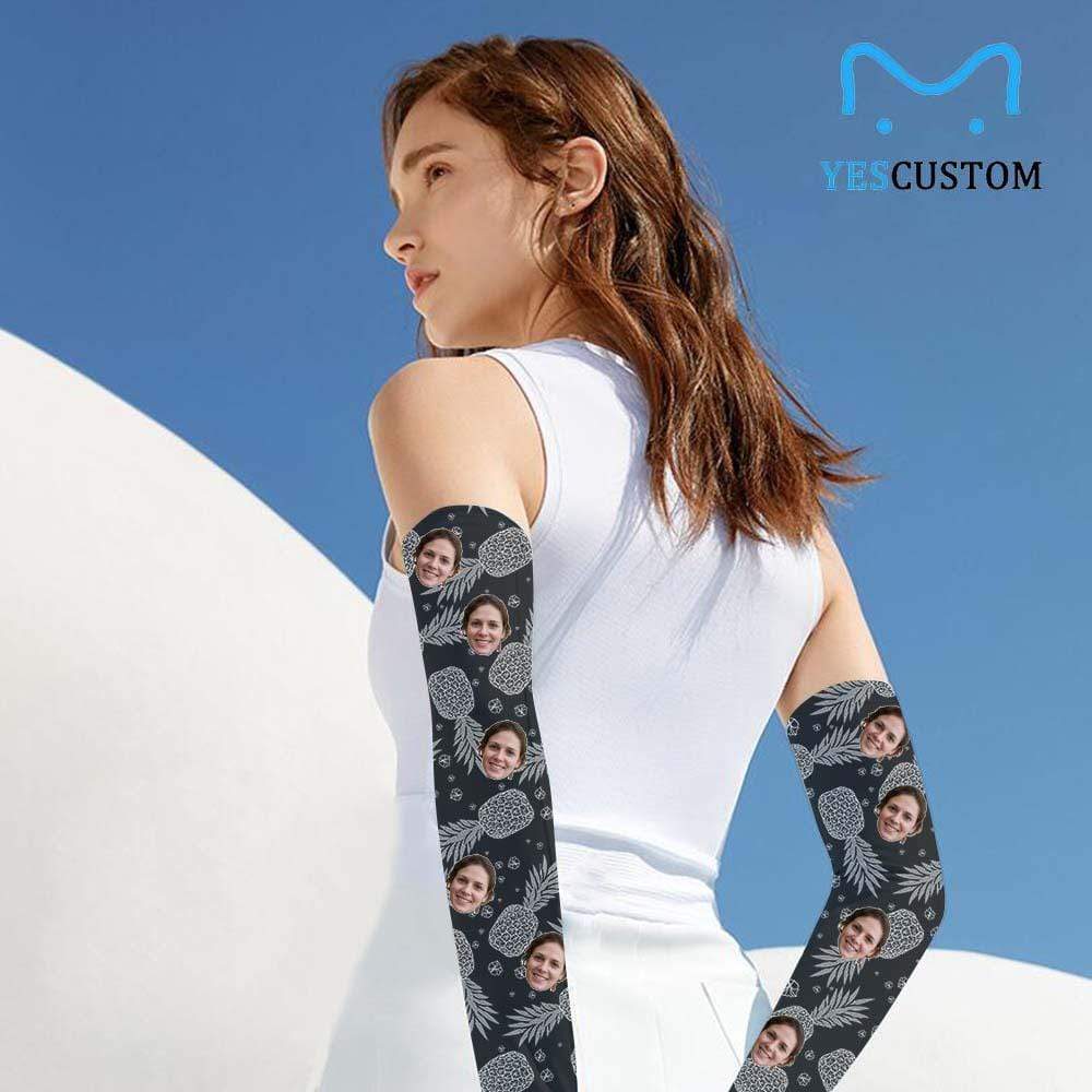 Custom Custom Face Ice Silk Sun Protection Sleeves - YesCustom