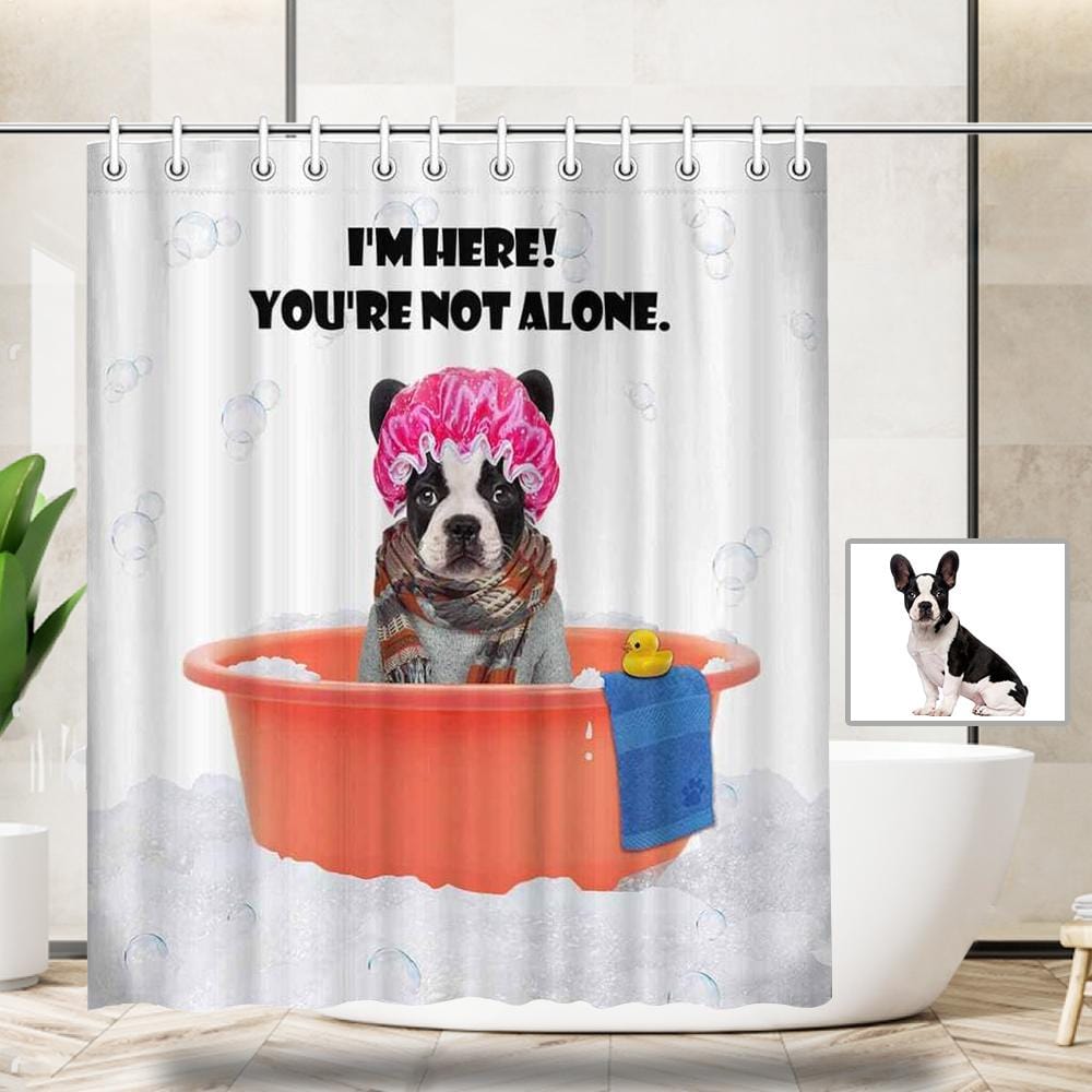 Custom Custom Face I'm Here Shower Curtain 66"x72" - YesCustom