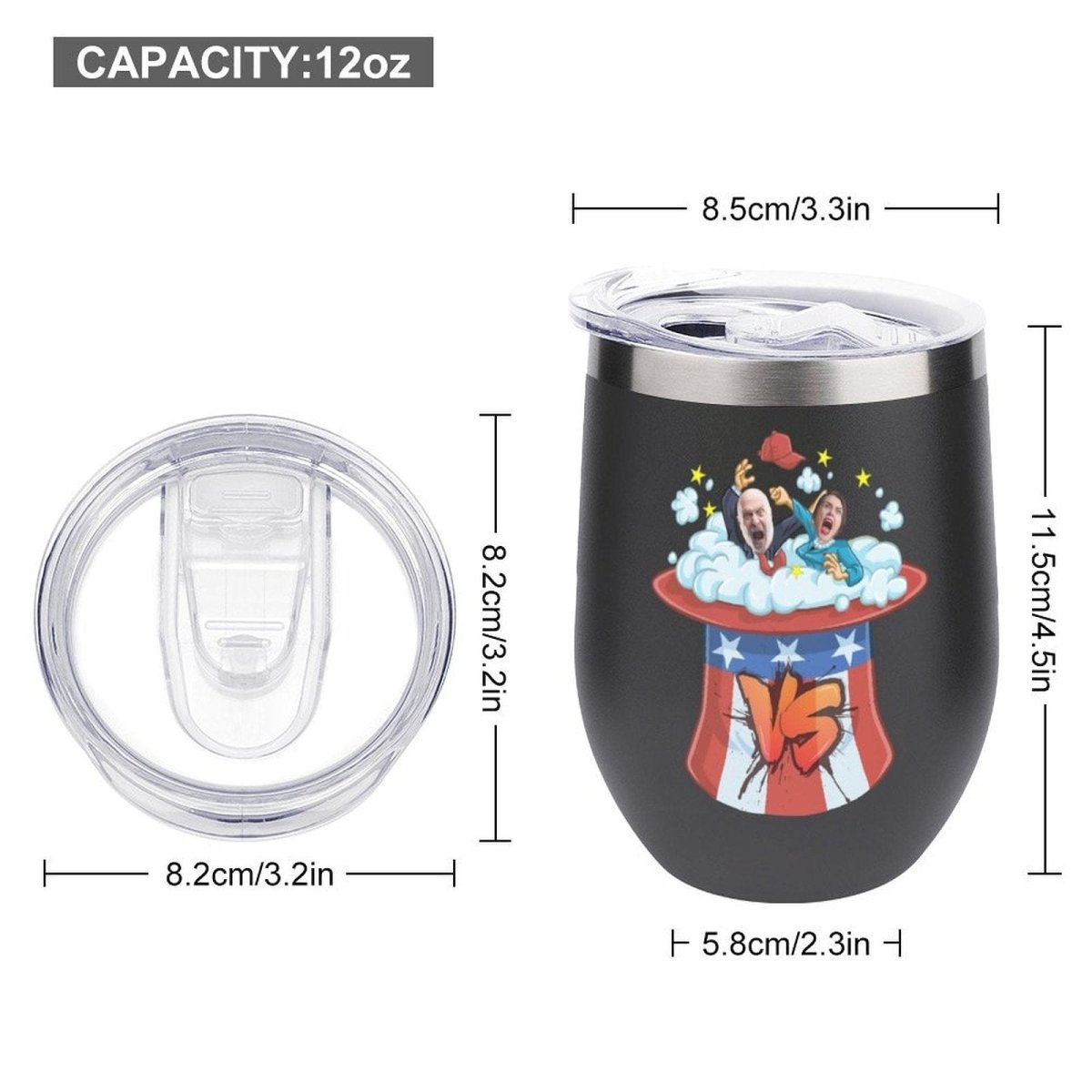 Custom Custom Face Insulated Stemless Wine Tumbler 12OZ Personalized Stainless Steel Tumbler Travel Coffee Mug Gifts Cup for Friends Family - YesCustom