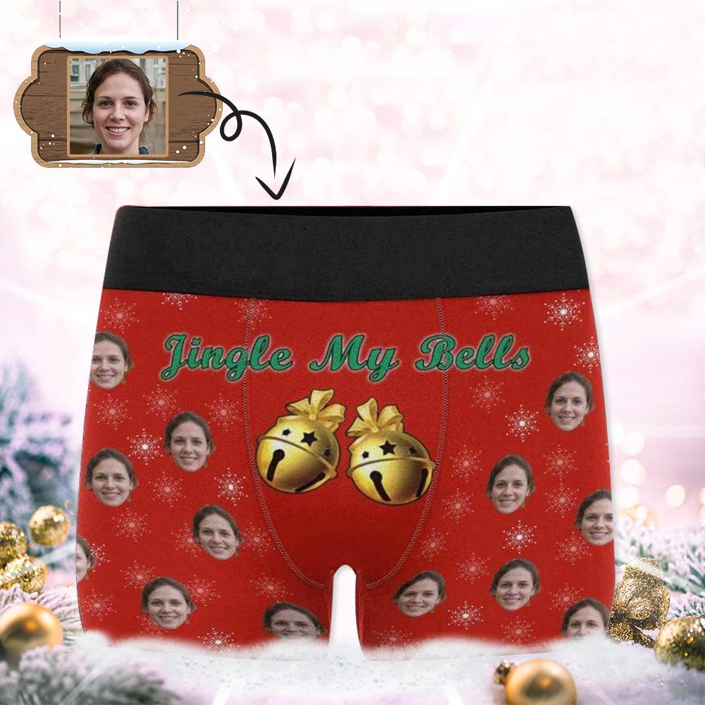 Custom Custom Face Jingle My Bells Men's All-Over Print Boxer Briefs Design Your Own Custom Underwear - YesCustom