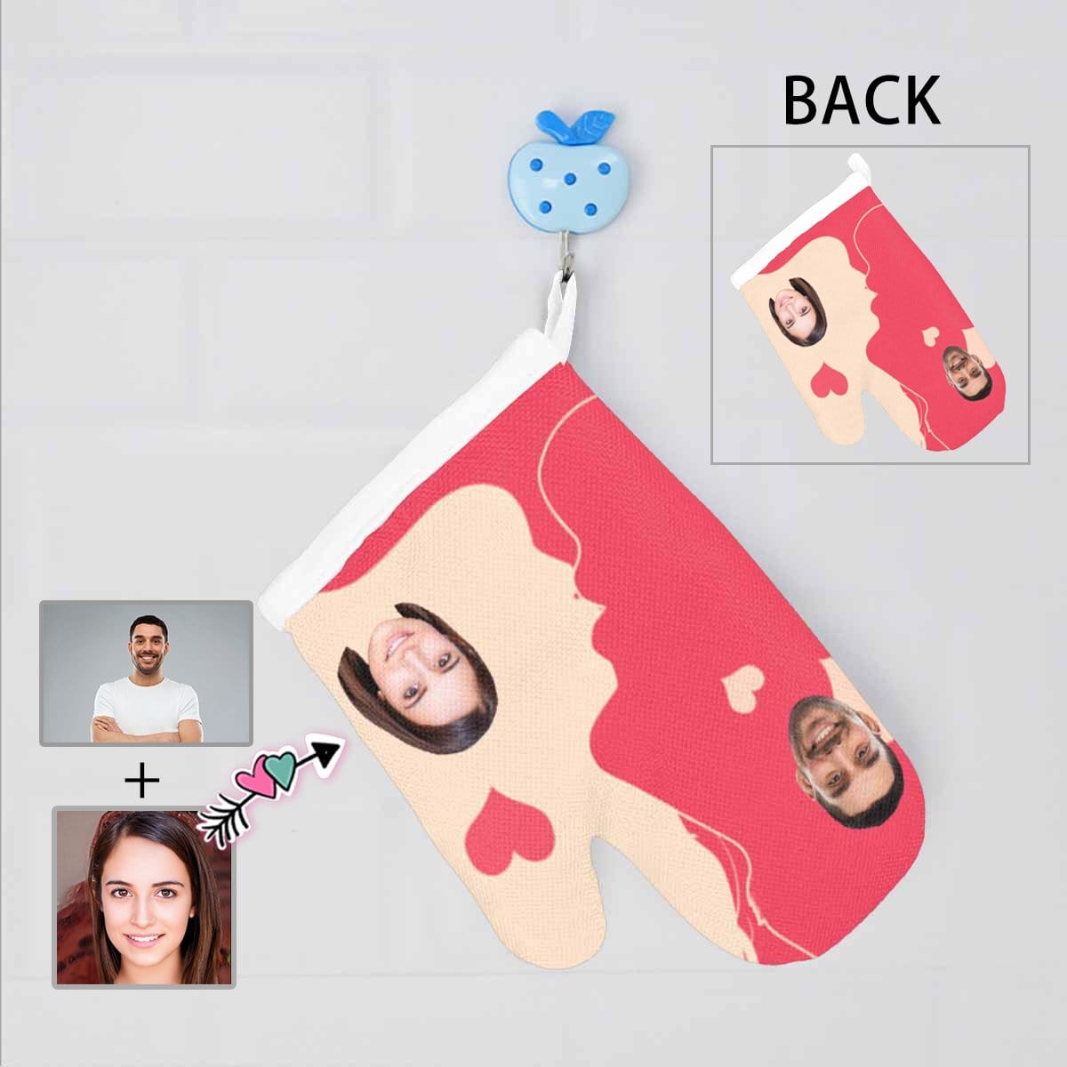Custom Custom Face Kiss Heat Resistant Oven Mitt(A Pair) - YesCustom