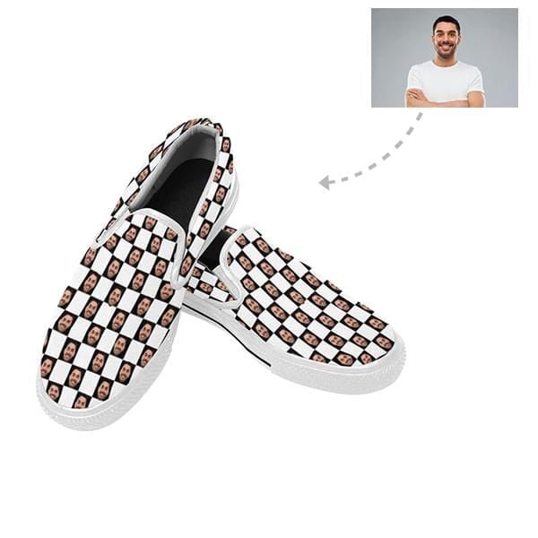 Custom Custom Face lattice Slip-on Canvas Men's Shoes - YesCustom