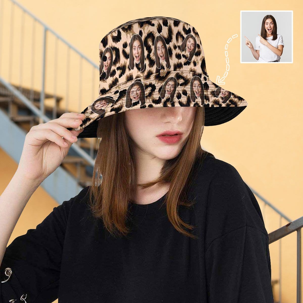 Custom Face Leopard Unisex Bucket Boonie Hat - YesCustom