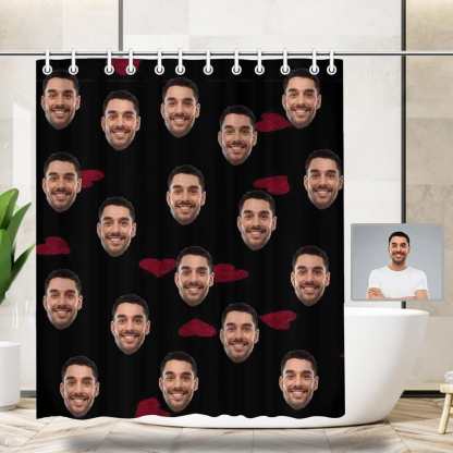 Custom Custom Face Love Heart Shower Curtain 66"x72" - YesCustom