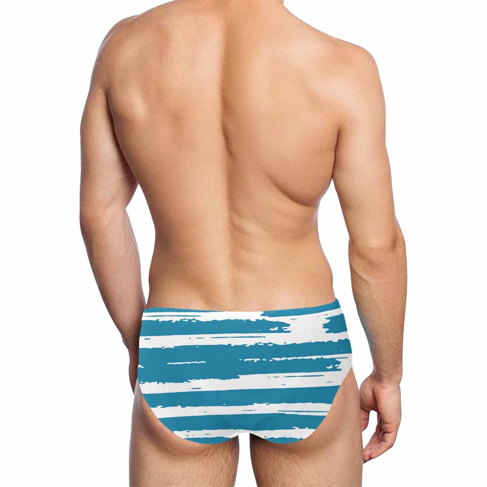 Custom Custom Face & Name Triangle Swim Briefs Personalized Funny Staring At My Shark Men's Swim Shorts for Swimming Water Sports - YesCustom