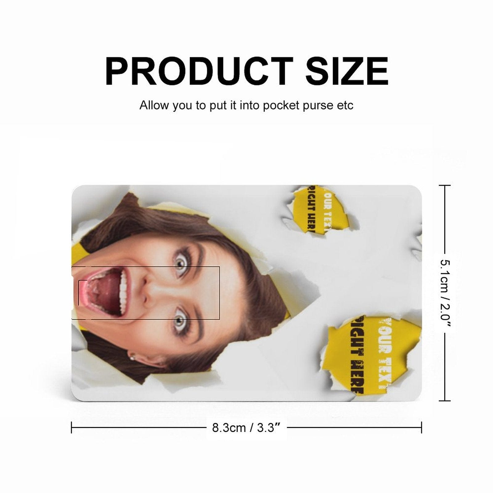 Custom Custom Face & Text Card USB Flash Drive 32GB 64GB Shredded Paper Design Waterproof Memory Card - YesCustom